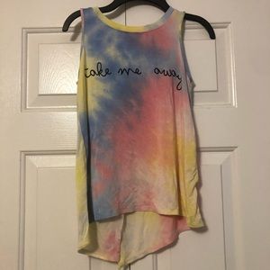 Girls Soprano Brand tye die swing back tank.